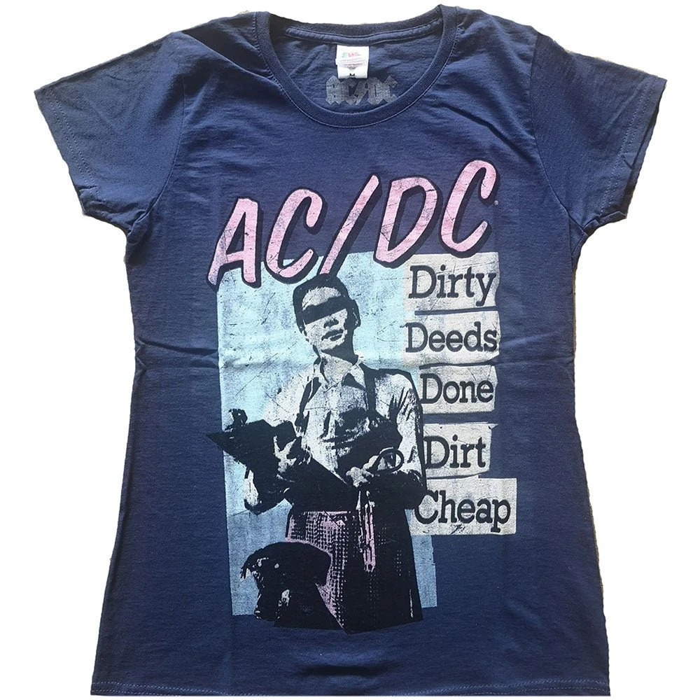 AC/DC LADIES T-SHIRT: VINTAGE DDDDC 1 AC/DC LADIES T-SHIRT: VINTAGE DDDDC