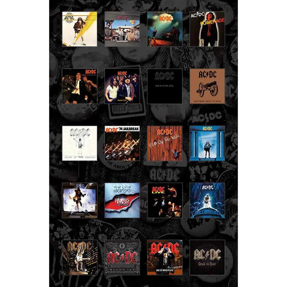 AC/DC Textile Poster Albums 1 AC/DC Textile Poster Albums