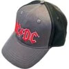 AC/DC UNISEX BASEBALL CAP: RED LOGO (2 TONE) -Faders Music Store acdc unisex baseball cap red logo 2 tone rock off trade 925610