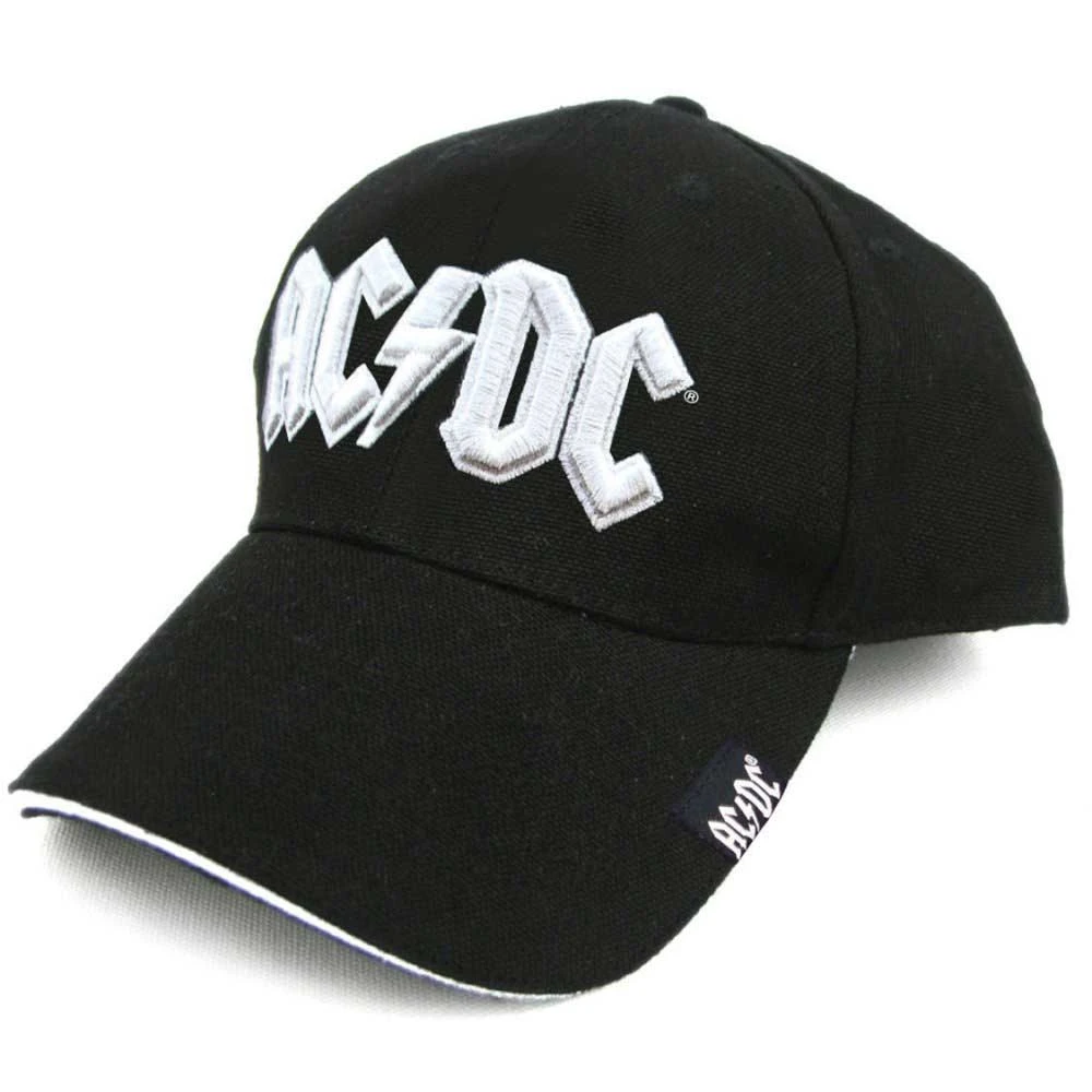 AC/DC UNISEX BASEBALL CAP: WHITE LOGO 1 AC/DC UNISEX BASEBALL CAP: WHITE LOGO