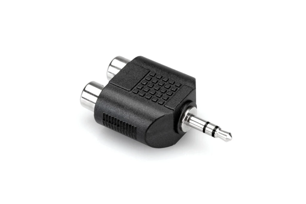 Adaptor, Dual RCA To 3.5 Mm TRS 1 Adaptor, Dual RCA To 3.5 Mm TRS