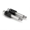 Adaptors, RCA To 1/4 In TS, 2 Pc