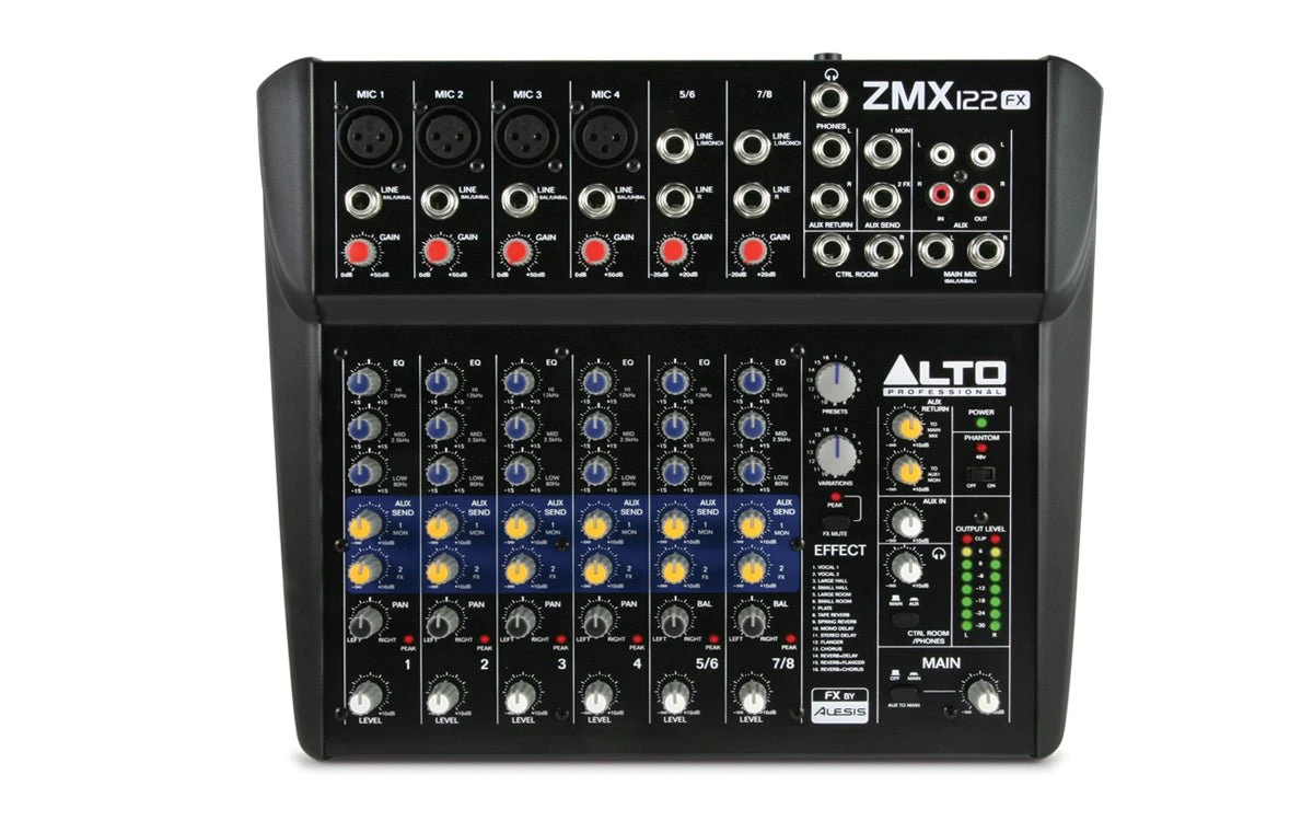 Alto ZMX122 8-Channel Compact Mixer With Effects 1 Alto ZMX122 8-Channel Compact Mixer With Effects