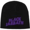 Black Sabbath Unisex Beanie Hat Purple Logo -Faders Music Store black sabbath unisex beanie hat purple logo rock off trade 927314