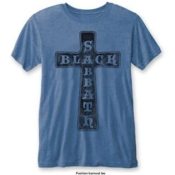 BLACK SABBATH UNISEX FASHION TEE: VINTAGE CROSS (BURN OUT)