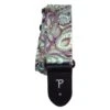 BURGANDY MINT PAISLEY PRINTED DESIGN POLYESTER GUITAR STRAP -Faders Music Store burgandy mint paisley printed design polyester guitar strap perris leathers 868597