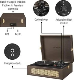 Crosley Voyager Portable Turntable - Cocoa 5 Crosley Voyager Portable Turntable - Cocoa -Faders Music Store crosley voyager portable turntable cocoa deer park dist 219140