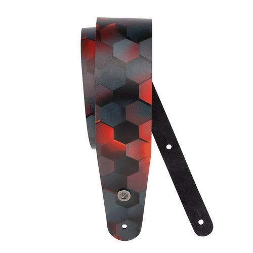 D'Addario 2.5" Printed Leather Guitar Strap 1 D'Addario 2.5" Printed Leather Guitar Strap
