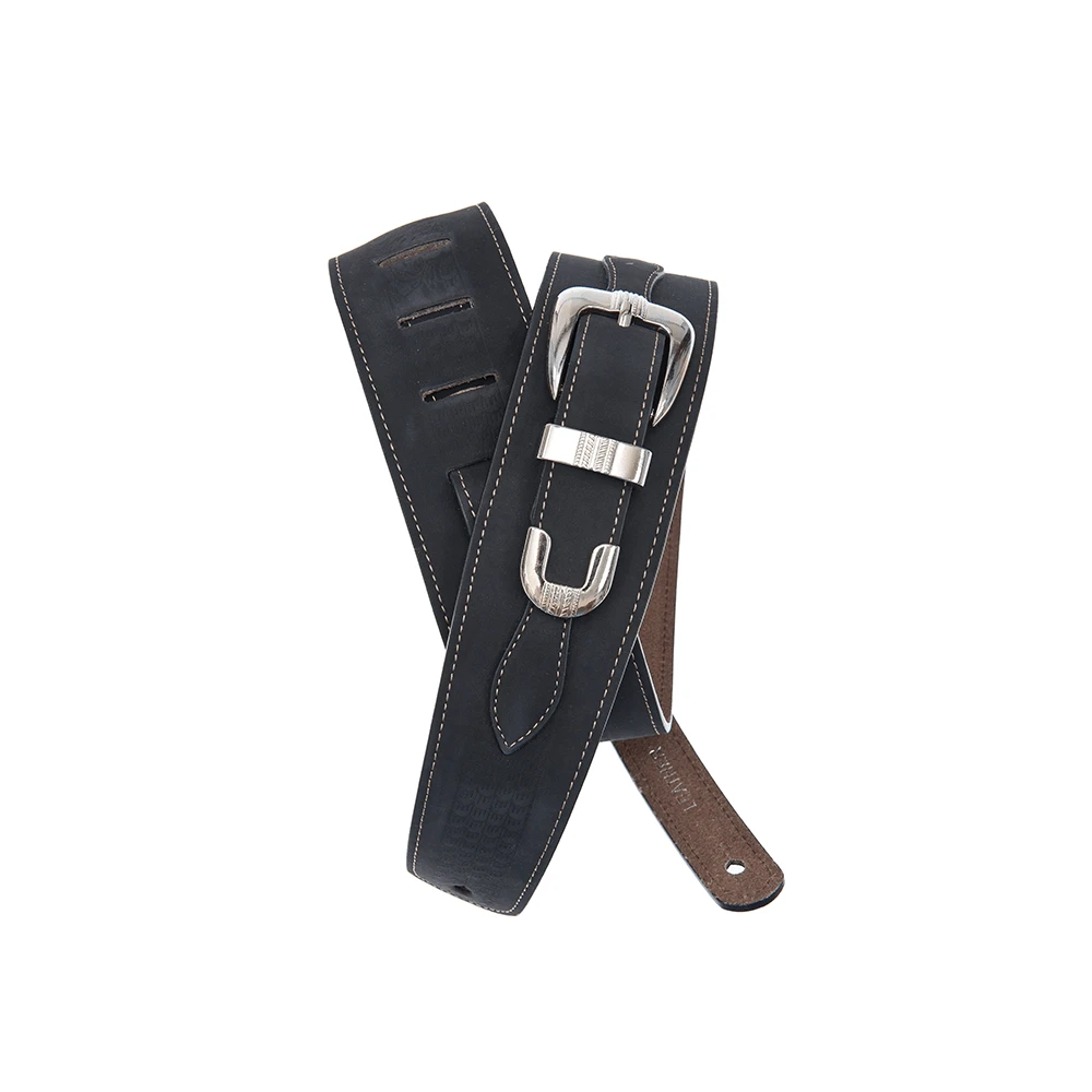 D'addario Deluxe Leather Guitar Strap Belt Buckle 1 D'addario Deluxe Leather Guitar Strap Belt Buckle
