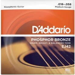 D'Addario Phosphor Bronze Resophonic Set, Medium 16-56