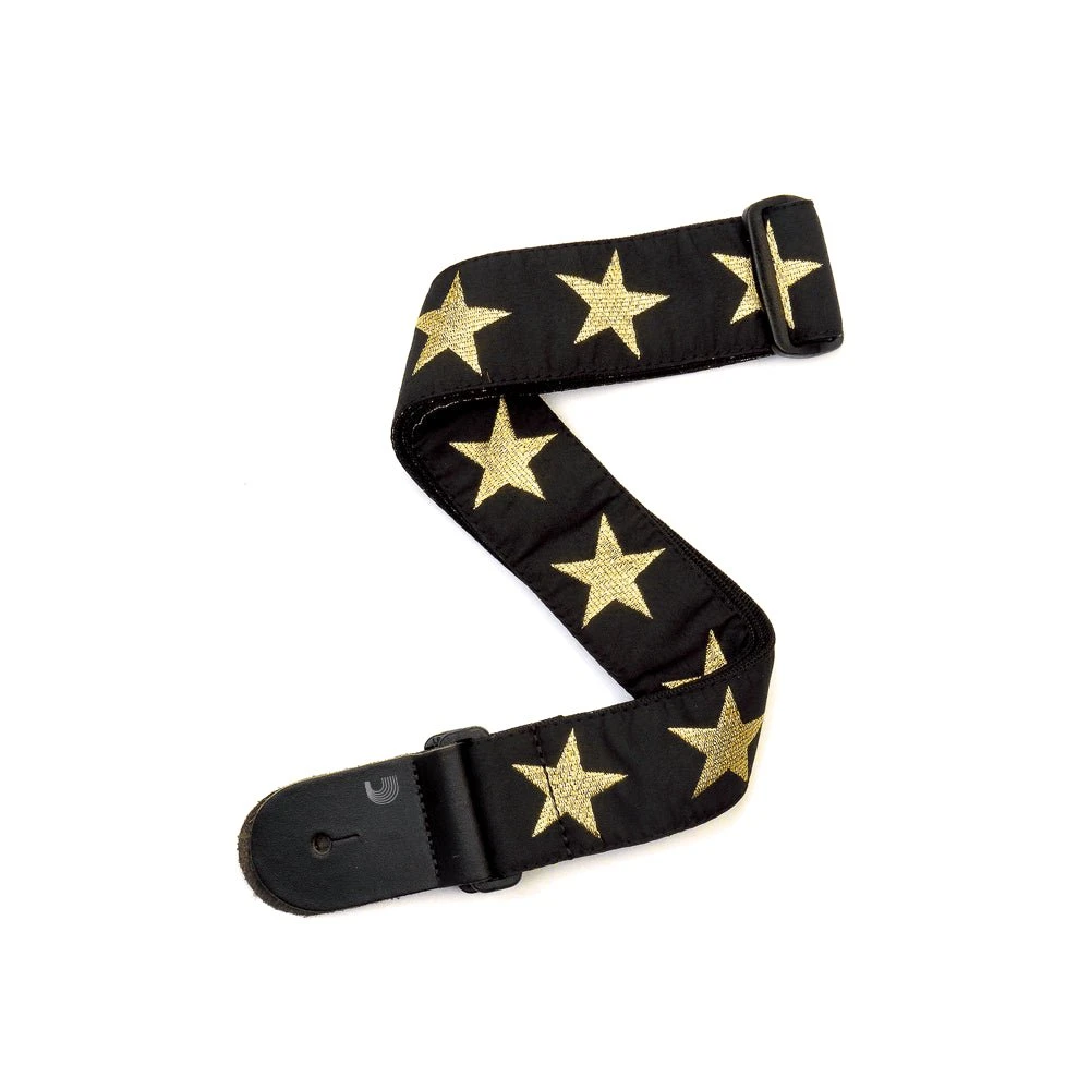 D'addario Woven Guitar Strap, Gold Star 1 D'addario Woven Guitar Strap, Gold Star