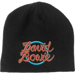 DAVID BOWIE UNISEX BEANIE HAT: 1978 WORLD TOUR LOGO