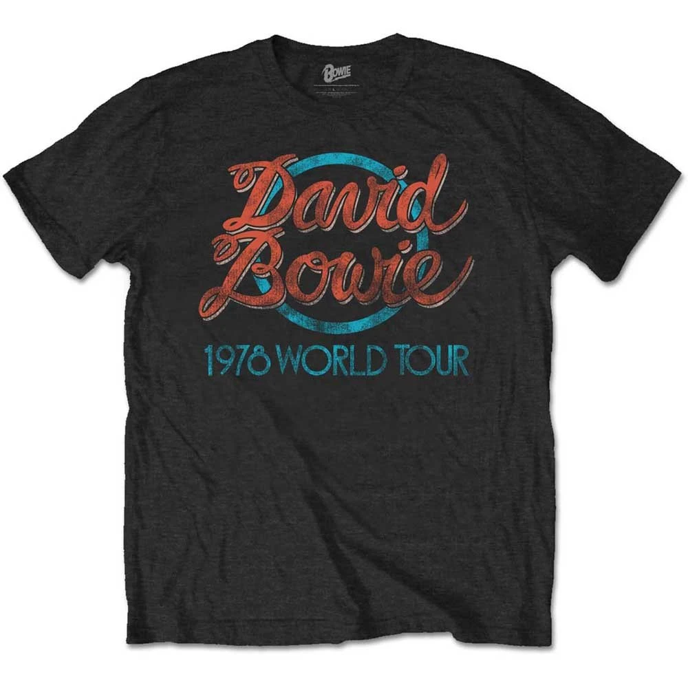 DAVID BOWIE UNISEX TEE: 1978 WORLD TOUR 1 DAVID BOWIE UNISEX TEE: 1978 WORLD TOUR
