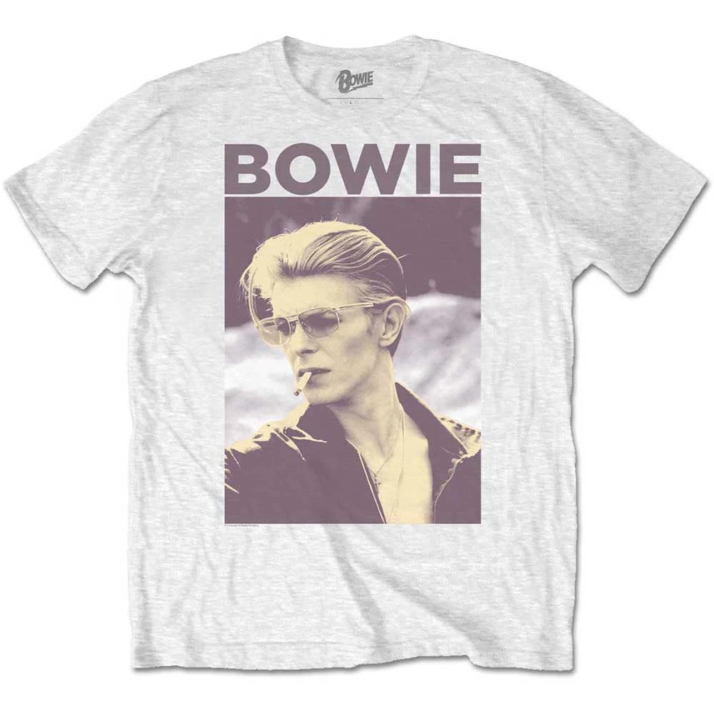 DAVID BOWIE UNISEX TEE: SMOKING (RETAIL PACK) 1 DAVID BOWIE UNISEX TEE: SMOKING (RETAIL PACK)