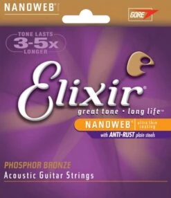 ELIXIR Acoustic Phosphor Bronze With Nanoweb Coating 9 ELIXIR Acoustic Phosphor Bronze With Nanoweb Coating -Faders Music Store elixir acoustic phosphor bronze with nanoweb coating coast music 590017