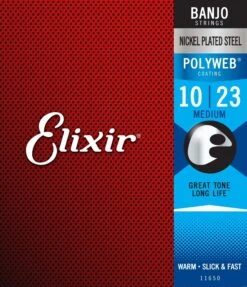 ELIXIR Polyweb Coated Loop End Banjo Strings 11650, Medium 10-23