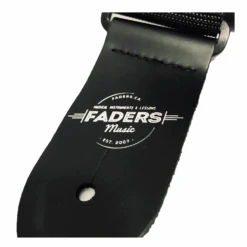 Faders Music Logo Guitar Strap - Black -Faders Music Store faders music logo guitar strap black perris leathers 988458