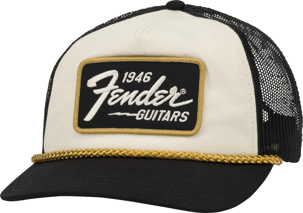 Fender 1946 Gold Braid Hat, Cream/Black 1 Fender 1946 Gold Braid Hat, Cream/Black