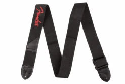 Fender® 2" Black Poly Strap W/ Red Fender® Logo