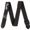 Fender® 2" Black Poly Strap W/ White Fender® Logo -Faders Music Store fender 2 black poly strap w white fender logo fmic 294181