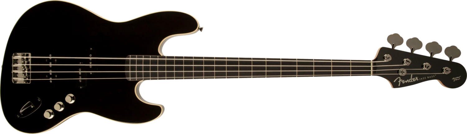 Fender Aerodyne® Jazz Bass®, Rosewood Stained Fingerboard, Black, No Pickguard 1 Fender Aerodyne® Jazz Bass®, Rosewood Stained Fingerboard, Black, No Pickguard