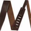 Fender® Broken-In Leather Strap, Brown 2.5" -Faders Music Store fender broken in leather strap brown 25 fmic 682008