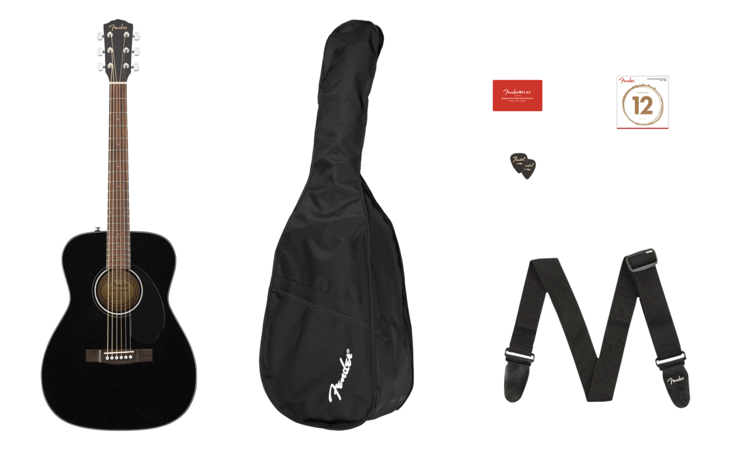 Fender CC-60S Concert Acoustic Guitar Pack, Black 2 Fender CC-60S Concert Acoustic Guitar Pack, Black - Image 2