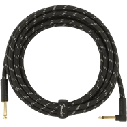 Fender Deluxe Series Instrument Cable, Straight/Angle, 15' Black Tweed