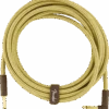Fender Deluxe Series Instrument Cable, Straight/Angle, 15', Tweed -Faders Music Store fender deluxe series instrument cable straightangle 15 tweed fmic 557752