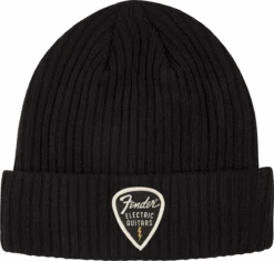 Fender Pick Patch Ribbed Beanie, Black
