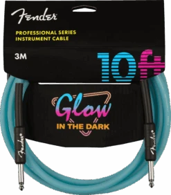 Fender Professional Glow In The Dark Cable, Blue, 10'