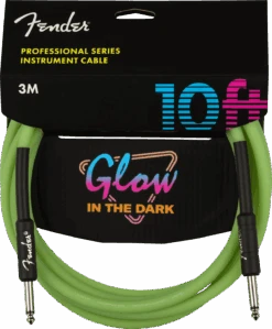 Fender Professional Glow In The Dark Cable, Green, 10'