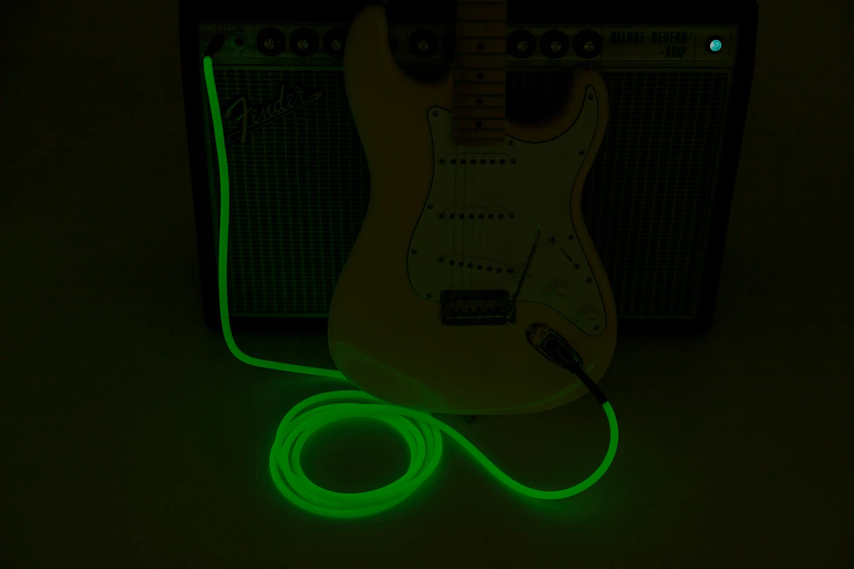 Fender Professional Glow In The Dark Cable, Green, 18.6' 6 Fender Professional Glow In The Dark Cable, Green, 18.6' - Image 6