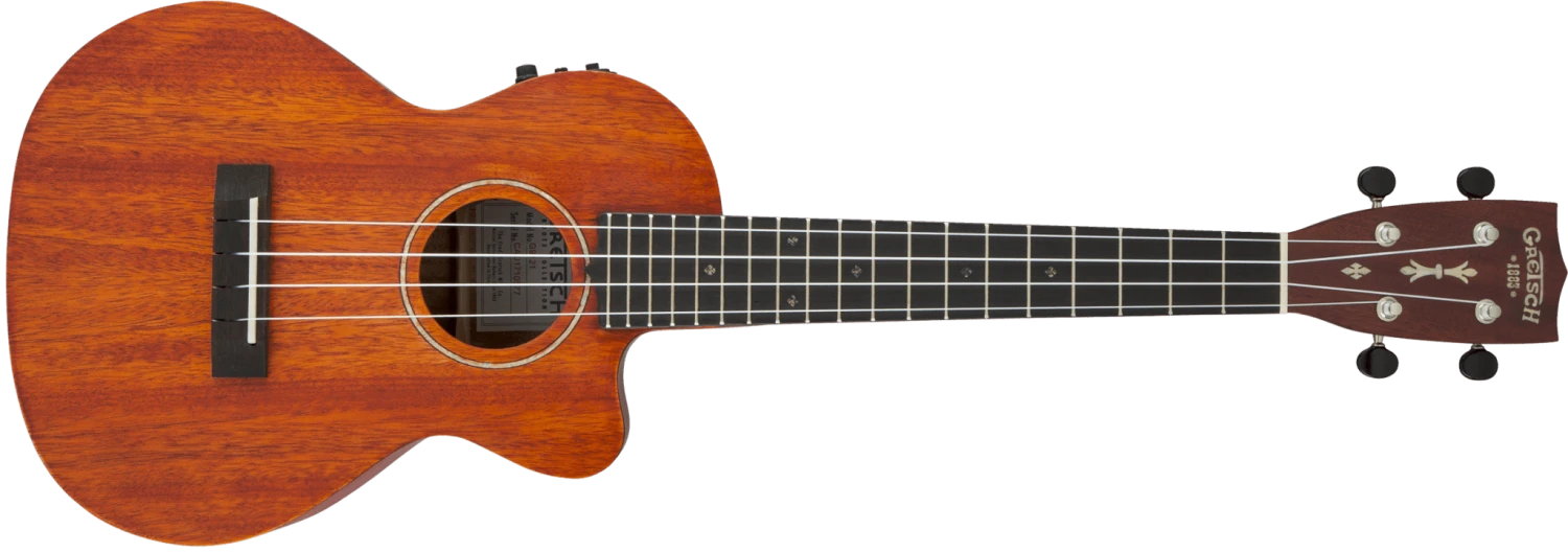 Gretsch G9121 A.C.E. Tenor Ukulele With Gig Bag, Ovangkol Fingerboard, Acoustic-Cutaway-Electric, Fishman® Kula Pickup, Honey Mahogany Stain 1 Gretsch G9121 A.C.E. Tenor Ukulele With Gig Bag, Ovangkol Fingerboard, Acoustic-Cutaway-Electric, Fishman® Kula Pickup, Honey Mahogany Stain
