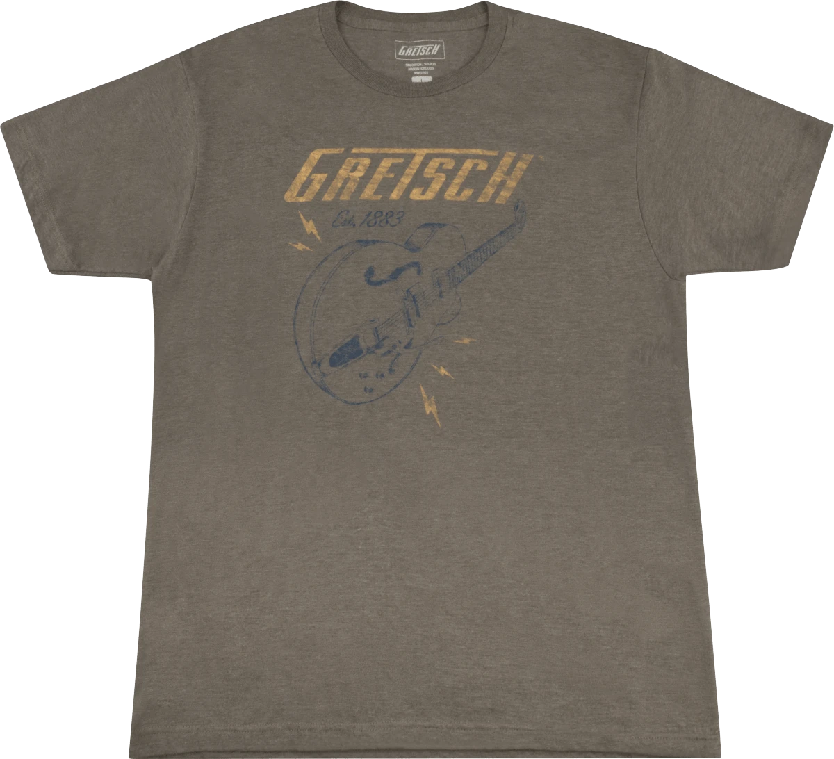 Gretsch® Lightning Bolt T-Shirt, Brown 1 Gretsch® Lightning Bolt T-Shirt, Brown