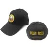 GUNS N' ROSES UNISEX BASEBALL CAP: CIRCLE LOGO (BACK LOGO) -Faders Music Store guns n roses unisex baseball cap circle logo back logo rock off trade 281779