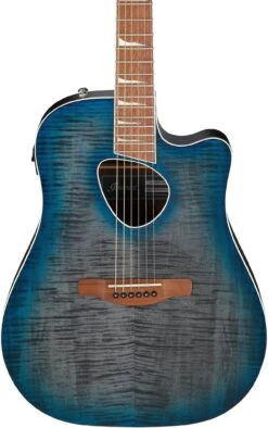 Ibanez Altstar Acoustic Electric Guitar ALT30FM, Blue Doom Burst High Gloss -Faders Music Store ibanez altstar acoustic electric guitar alt30fm blue doom burst high gloss hoshino 391248