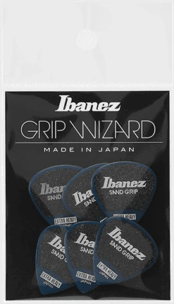 Ibanez Grip Wizard Sand Grip Extra Heavy Guitar Picks, Dark Blue (6PCS)