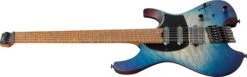 Ibanez Q Standard QX54QM Headless Multiscale Electric Guitar, Blue Sphere Burst Matte -Faders Music Store ibanez q standard qx54qm headless multiscale electric guitar blue sphere burst matte hoshino 801242