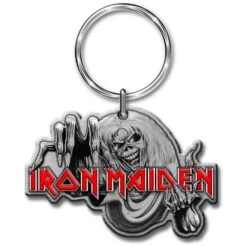 IRON MAIDEN KEYCHAIN: THE NUMBER OF THE BEAST (ENAMEL IN-FILL)