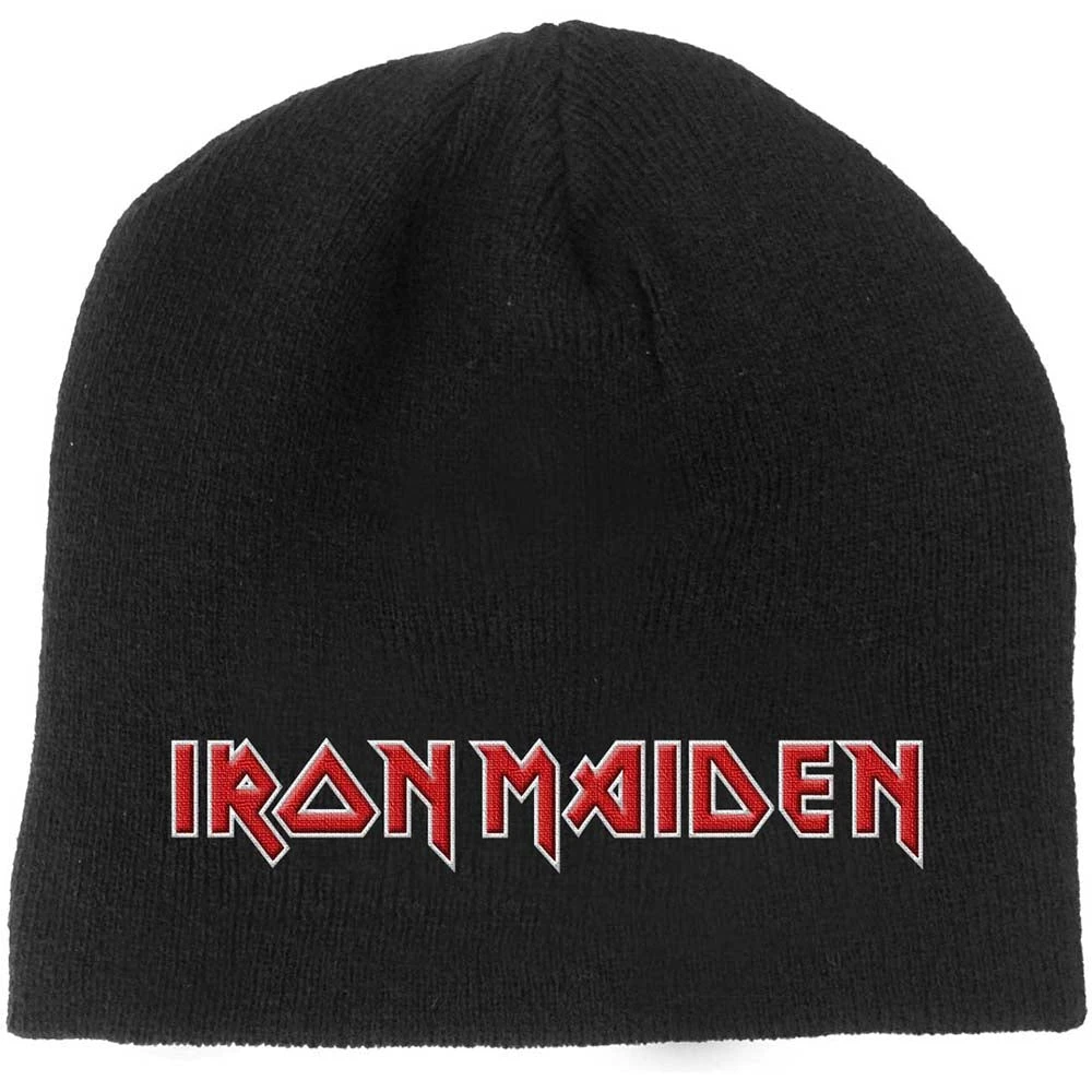 IRON MAIDEN UNISEX BEANIE HAT: LOGO 1 IRON MAIDEN UNISEX BEANIE HAT: LOGO