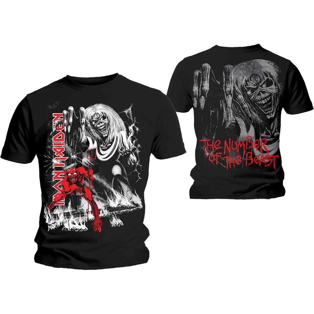IRON MAIDEN UNISEX T-SHIRT: NUMBER OF THE BEAST JUMBO (BACK PRINT) 1 IRON MAIDEN UNISEX T-SHIRT: NUMBER OF THE BEAST JUMBO (BACK PRINT)