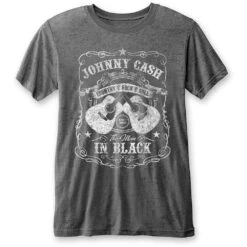 JOHNNY CASH UNISEX TEE: THE MAN IN BLACK (BURN OUT)