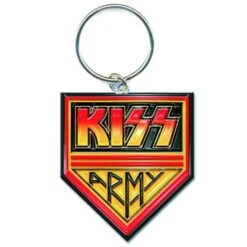 KISS KEYCHAIN: ARMY PENNANT (ENAMEL IN-FILL)