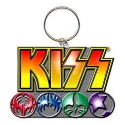 KISS KEYCHAIN: LOGO & ICONS (ENAMEL IN-FILL)
