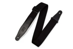 Levy's 2" Rayon Webbing Guitar Strap With Leather Ends And A Tri-glide Adjustment, Black