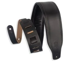 Levy's Top Grain Leather 3" Guitar Strap, Black