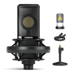 Maono XLR Condenser Microphone With 34mm Large Diaphragm & Stand