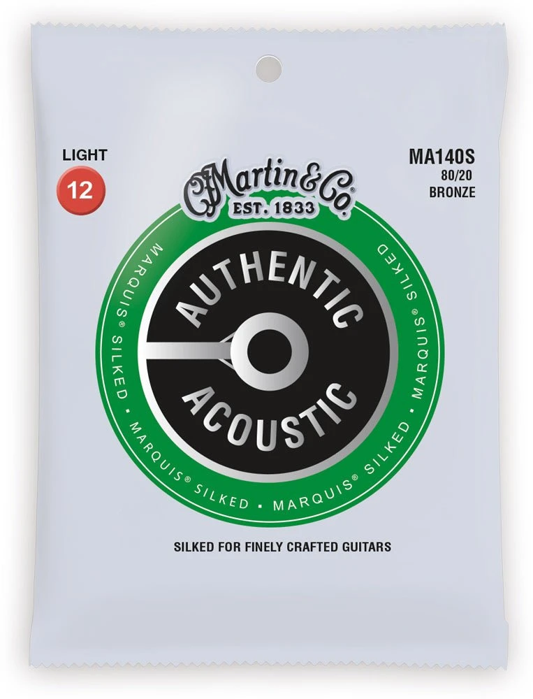 Martin Authentic Acoustic Marquis Silked Guitar Strings - 80/20 Bronze 1 Martin Authentic Acoustic Marquis Silked Guitar Strings - 80/20 Bronze