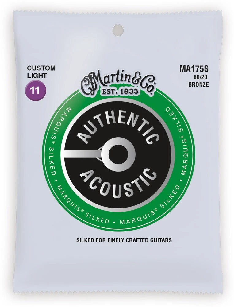 Martin Authentic Acoustic Marquis Silked Guitar Strings - 80/20 Bronze 2 Martin Authentic Acoustic Marquis Silked Guitar Strings - 80/20 Bronze - Image 2